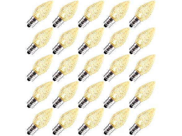 Brightown 25 Pack C7 Led Replacement Christmas Light Bulb