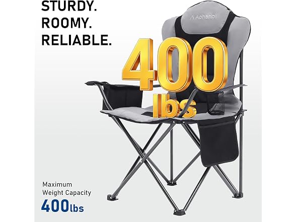 Aohanoi 2 Pack Grey Camping Chairs