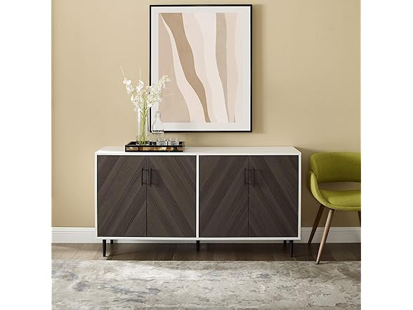 Walker Edison Fehr Modern 4 Door Bookmatch Buffet