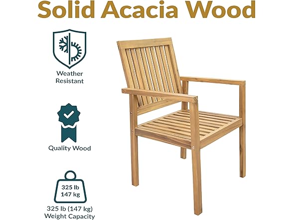 Sunnydaze Outdoor Dining Chairs Set of 2