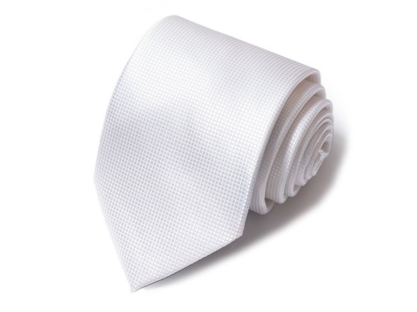 Formal Men’s Necktie - Platinum Grid Classic