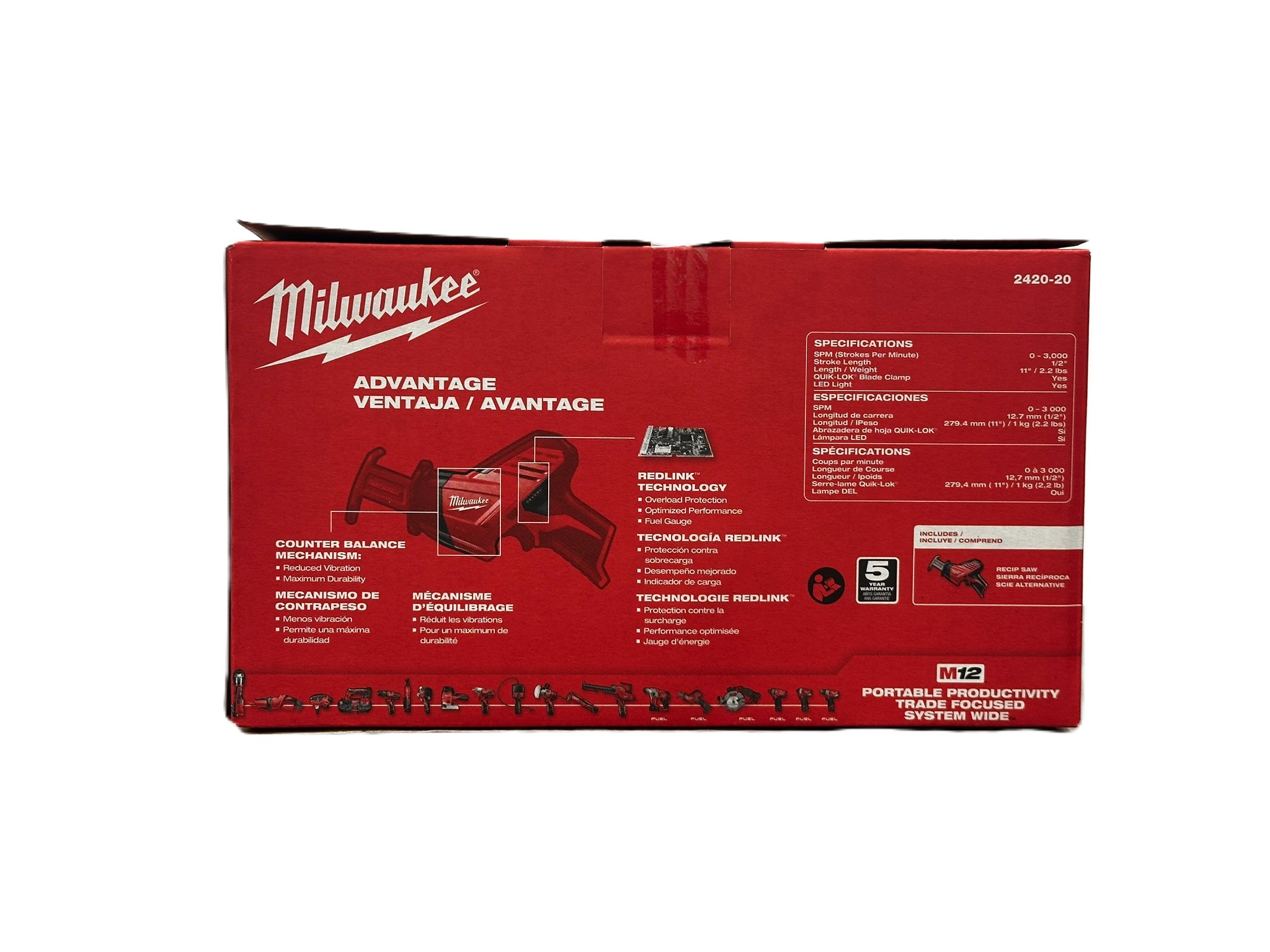 Milwaukee 2420-20 M12 12V  HACKZALL Recip Saw - Gallery 5