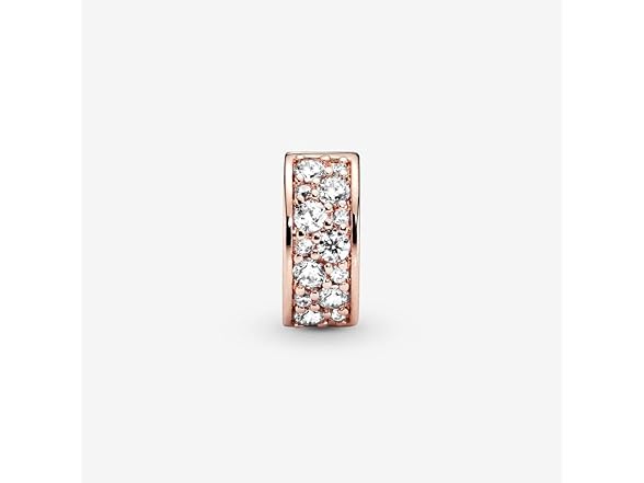 Pandora Clear Pavé Clip Charm Bracelet Charm Moments Bracelets - Stunning Women's Jewelry - Gift for Women in Your Life - Made Rose & Cubic Zirconia (Open Box)