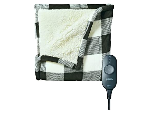 Sunbeam Microplush Sherpa Heated Throw