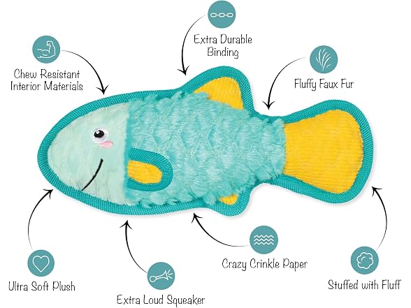 Fringe Studio Fish You the Best Durable Plush Dog Toy