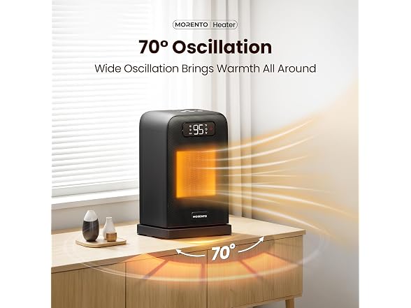 MORENTO Space Heater for Indoor Use Black