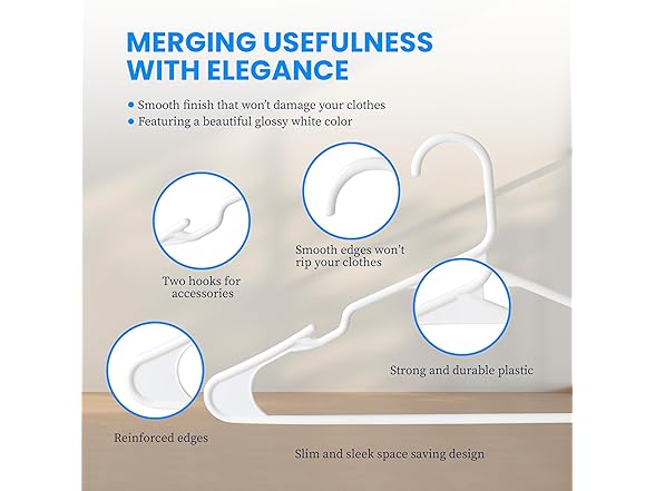 Simple Deluxe 50 Pack Plastic Hangers