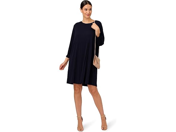 Adrianna Pleated Dress (L) Blue