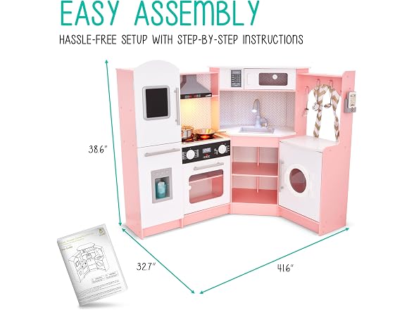 Corner Kitchen Playset Pink