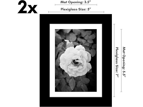Americanflat 5x7 Picture Frame Set of 2 Black
