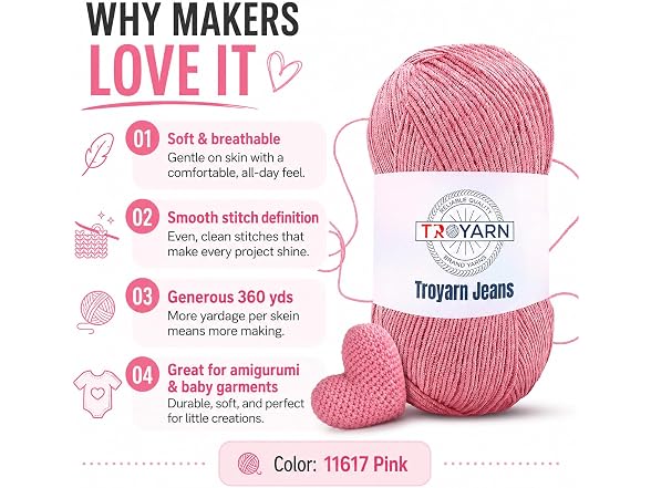 60% Cotton 40% Acrylic Crochet Yarn - Soft