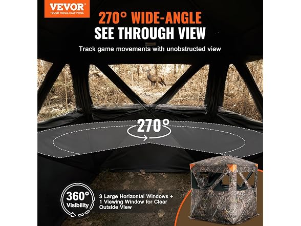 Hunting Blind, 270° Ground Blind, 1-2 Person Pop