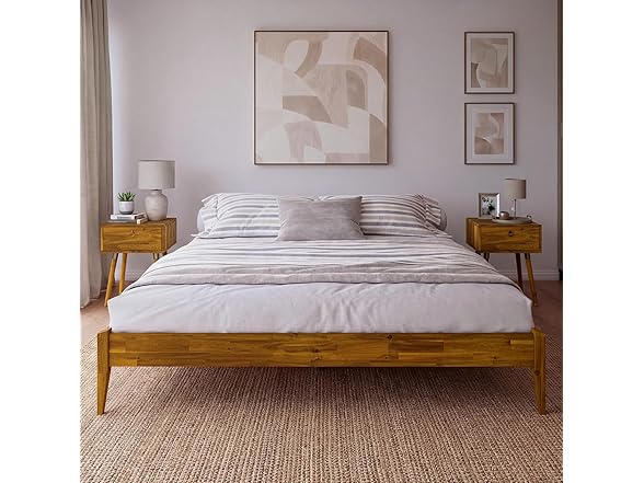 Bme Dinkee King Bed Frame Wood 15 Inch