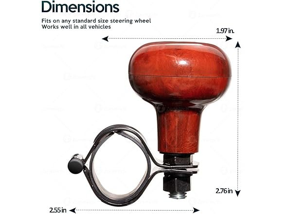 Zone Tech GA0088 Woodgrain Steering Wheel Spinner wood