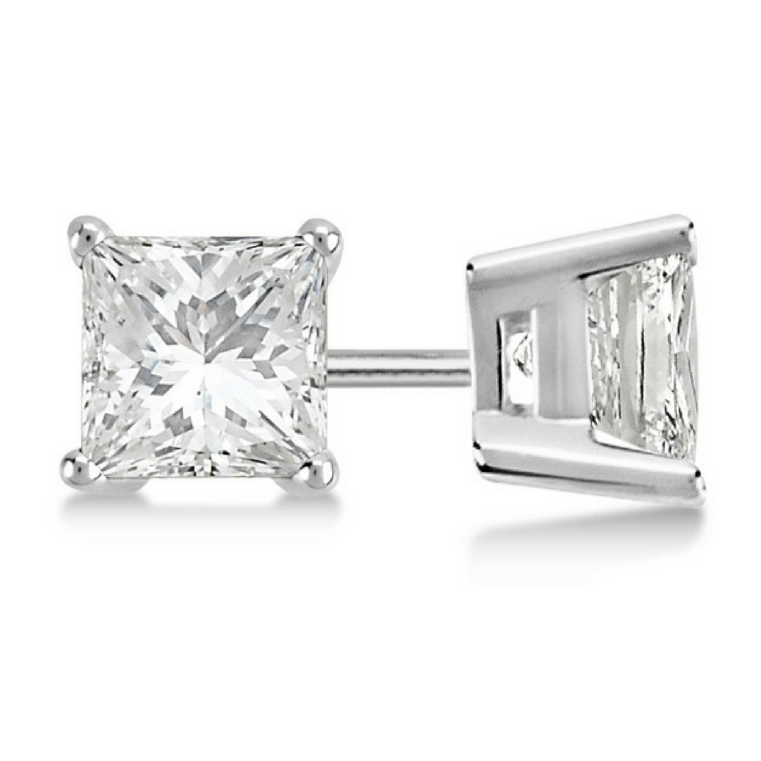 Silver 3.00 CTTW Square Stud Earring - Gallery 4