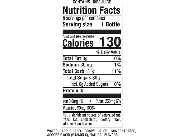 24PK Mott's 100% Apple White Grape Juice, 8 oz.