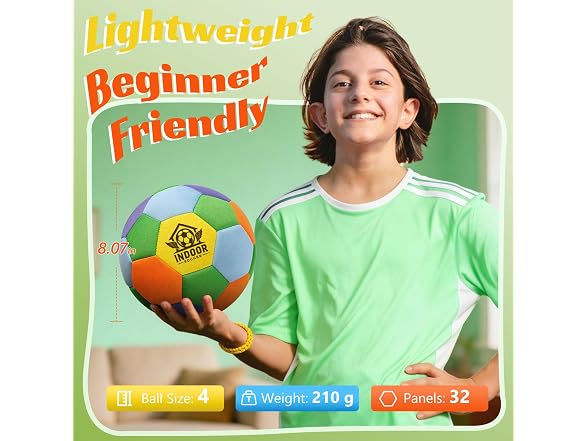 UBeesize Soft Indoor Soccer Ball with Pump
