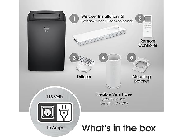 LG 8K BTU (DOE)/(12000 ASHRAE) Portable AC