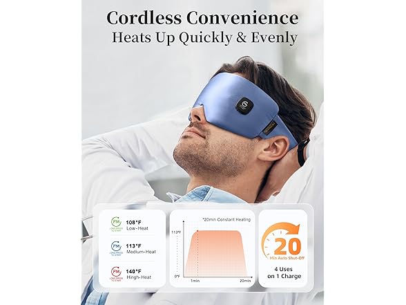 Silk heated eye mask