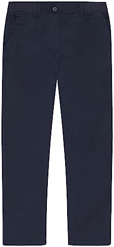 Nautica Girls' School Uniform High Waisted Bootcut Pants Elastic Waistband with Button Closure Twill Material