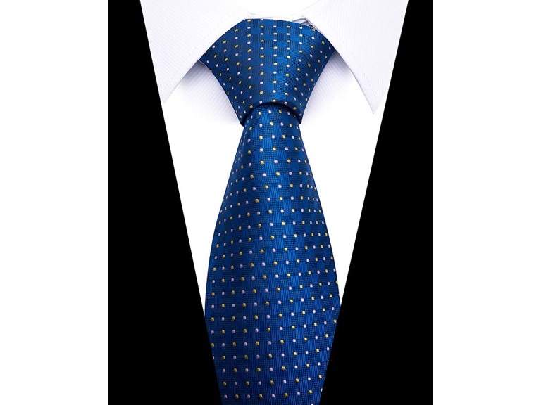 Infinite Basics Formal Men’s Necktie - Blue Gridlight