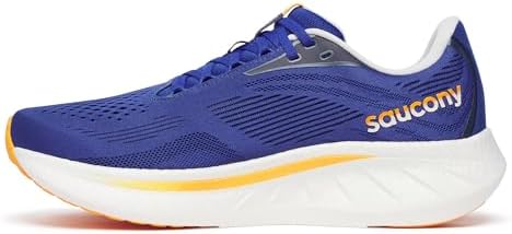 Saucony Men's Ride 18 Sneaker, Azurite/Peel, 9.5