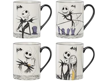 $24.99, Was $52.95, 52% Off! Lenox Coffee Mugs Set of 4, Nightmare Before Christmas dealfomo