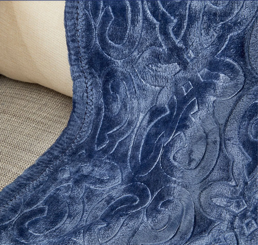 Ultra Soft Microplush Embossed Scroll Pattern Throw - Gallery 10