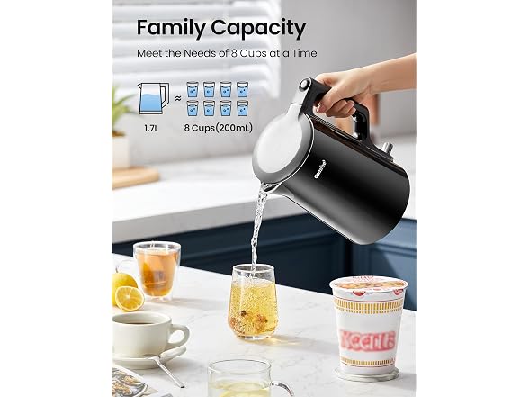 COMFEE' 1.7L Double Wall Electric Tea Kettle - Gallery 8