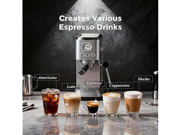 avigator Espresso Coffee Machine with Milk Frother