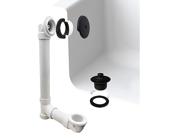 Westbrass Pull & Drain Sch. 40 PVC Bath Waste- Black