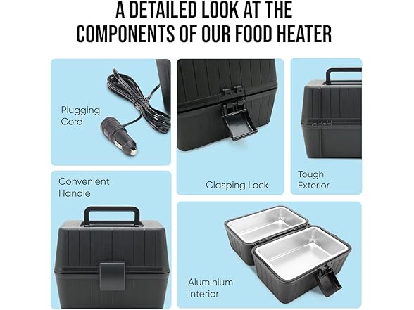 Zone Tech CT0001 Zone Tech Heating Lunch Box 12V Black