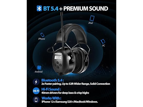 PROHEAR AM & FM Bluetooth Radio Headphones