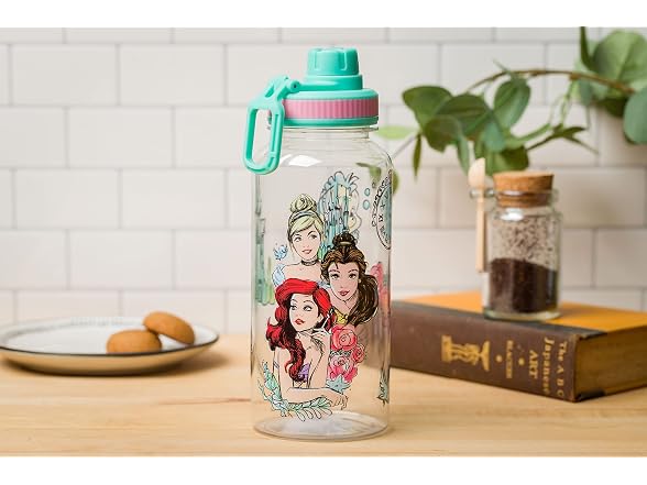Silver Buffalo Disney Princess Ariel, Plastic Water Bottle, 32oz