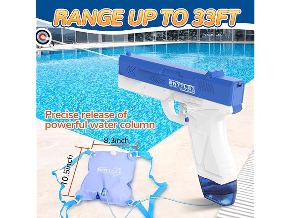 GPPNKC 1000ml Large 2PK Electric Water Guns 25FT Range