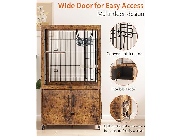 Megidok Furniture Cat Cages Indoor with Litter
