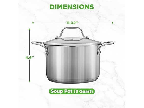 NutriChef 3-Quart Stainless Steel Soup Pot
