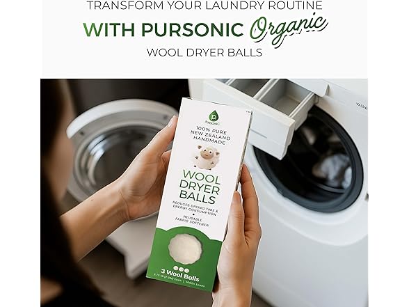 Pursonic Laundry Wool Dryer Balls