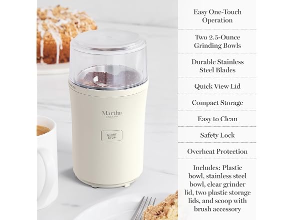 Martha Stewart Electric Coffee & Spice Grinder Cream