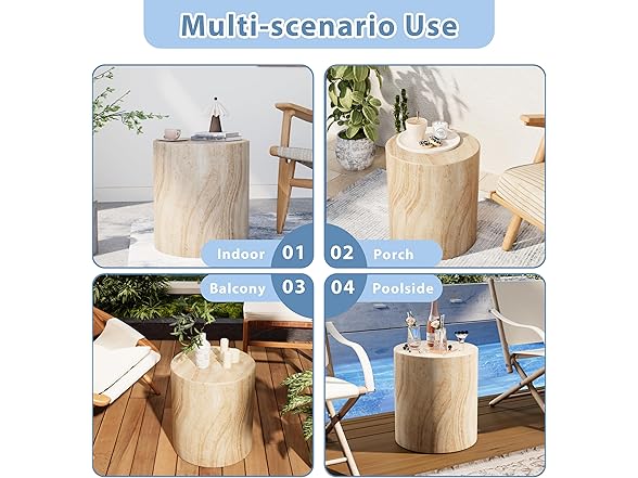 Royal Windsor Outdoor Side Table for Patio Set of 2, Faux Tr (Open Box)