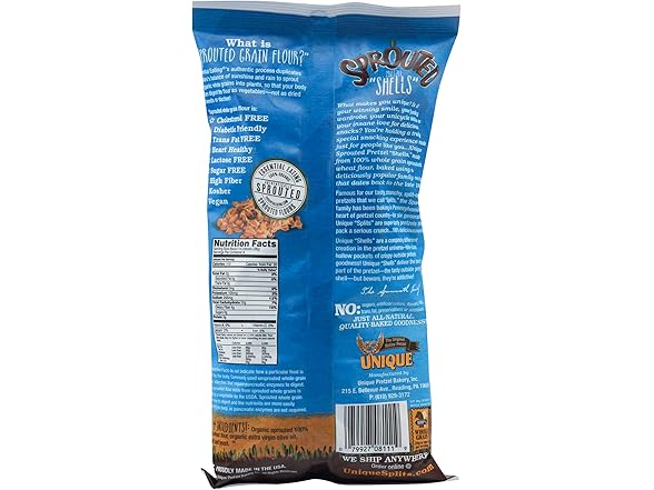Unique Shell Sprouted Whole Wheat Pretzels, 8 oz
