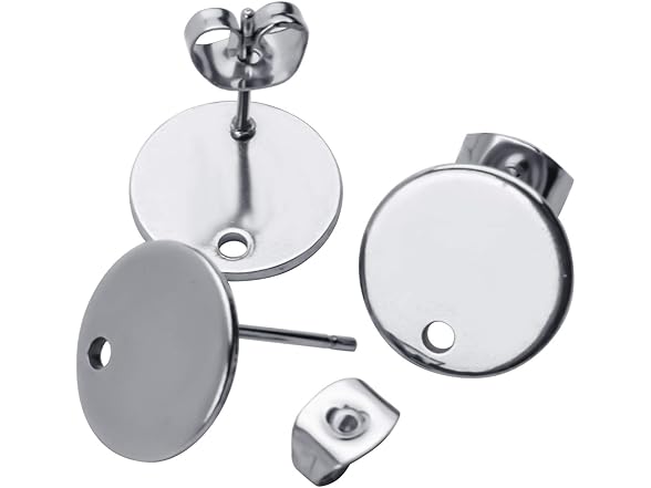 Aylifu 12mm Stud Earring Findings, 20pcs