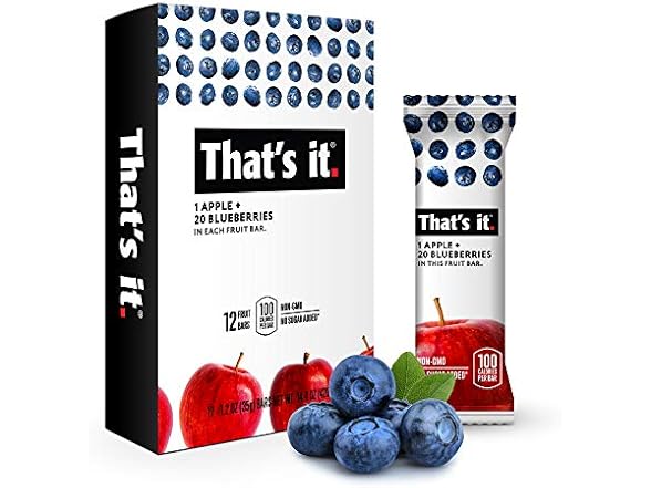 12PK That's it. Apple + Blueberry 100% Natural Fruit