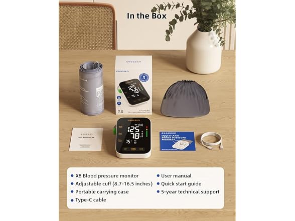 COOCEER Automatic Blood Pressure Monitor X8