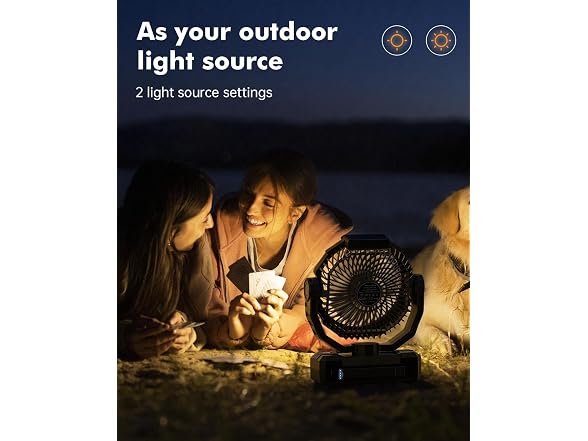 Wavmill 3-in-1 Camping Fan Black