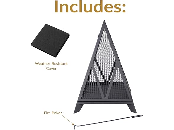 Sunnydaze Decor Pyramid Fire Pit Black - Gallery 4