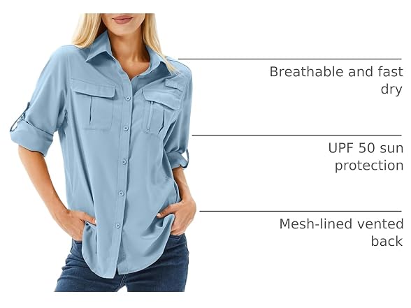 Toumett Women (L) UPF Long Sleeve UV Sun Shirts