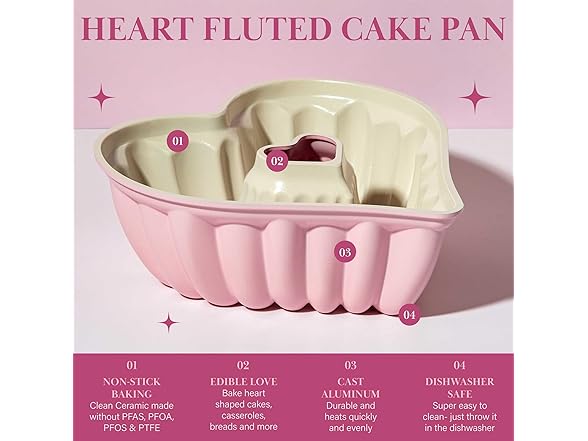 Paris Hilton Heart Shaped Fluted Cake Pan