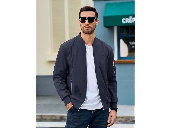 Crysully Men (L) Bomber Jacket Lightweight Coats