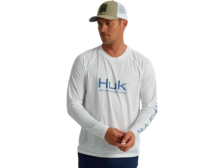 HUK Men's Standard Pursuit Vented Long Sleeve, 30 UPF Fishing Shirt, White 2.0
